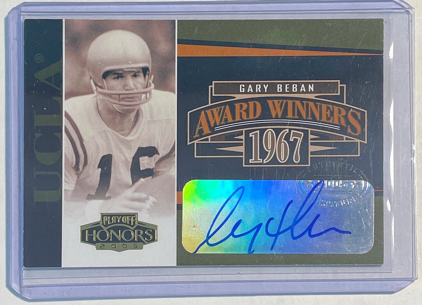 GARY BEBAN 2005 DONRUSS PLAYOFF HONORS AWARD WINNERS 1967 HEISMAN AUTO #D /300