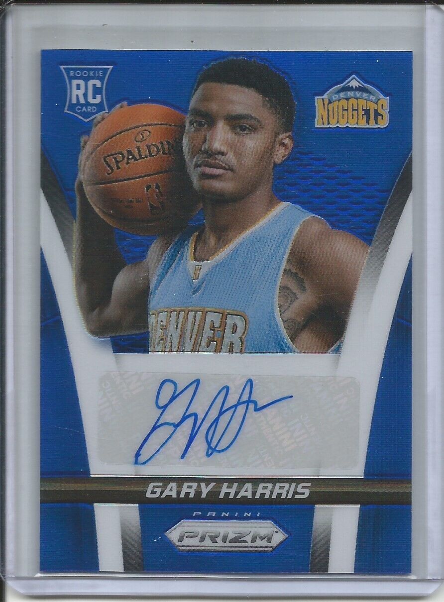 GARY HARRIS 2014-15 PANINI PRIZM AUTOGRAPH AUTO BLUE PRIZM ROOKIE RC #D 440/449