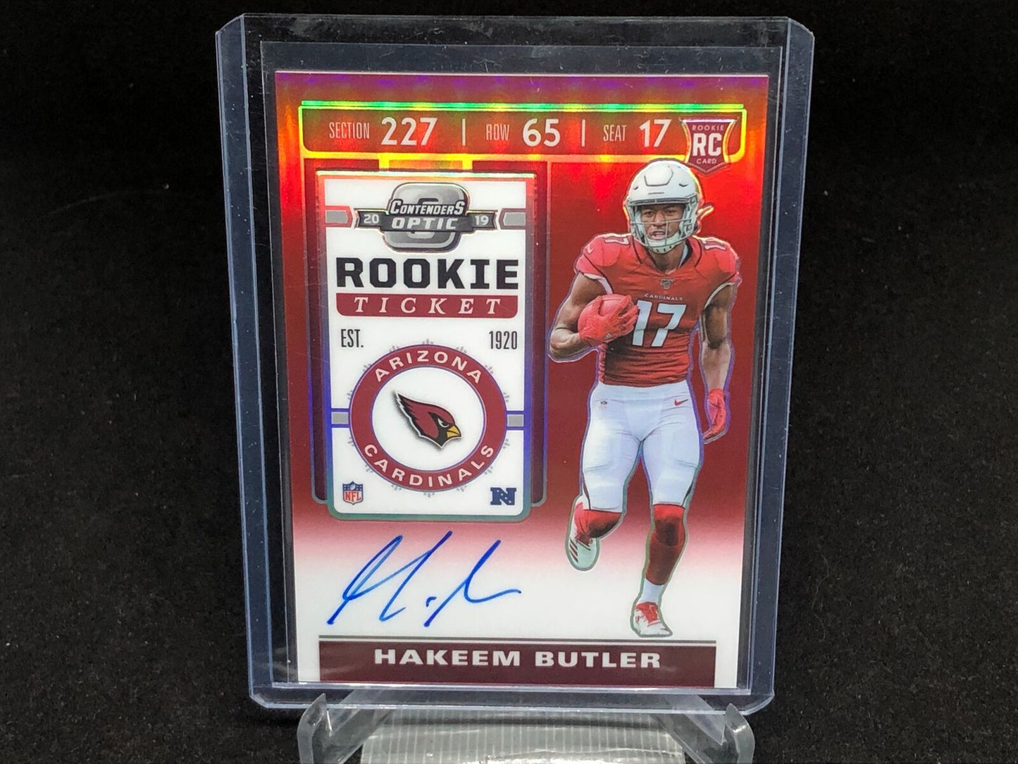 HAKEEM BUTLER 2019 PANINI CONTENDERS OPTIC RED ROOKIE HOLO ON CARD AUTO RC /199