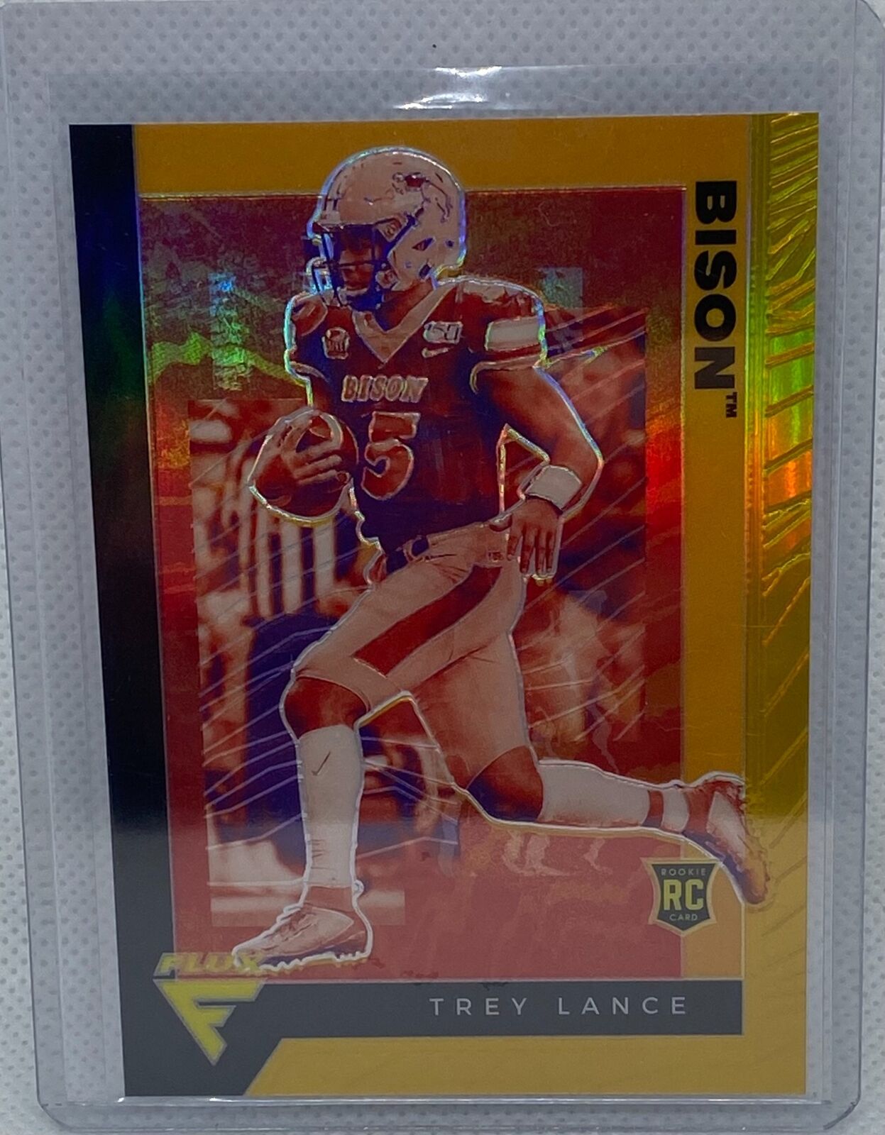 TREY LANCE 2021 CHRONICLES FLUX BISON FLUX GOLD ROOKIE PRIZM RC #D 2/10