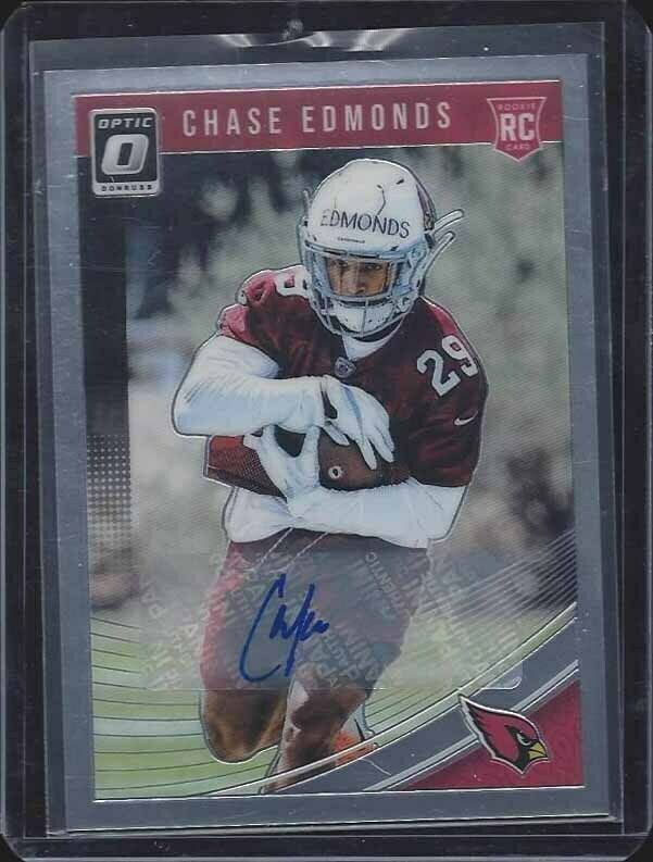 CHASE EDMONDS 2018 DONRUSS OPTIC ARIZONA CARDINALS AUTO RC #D /150