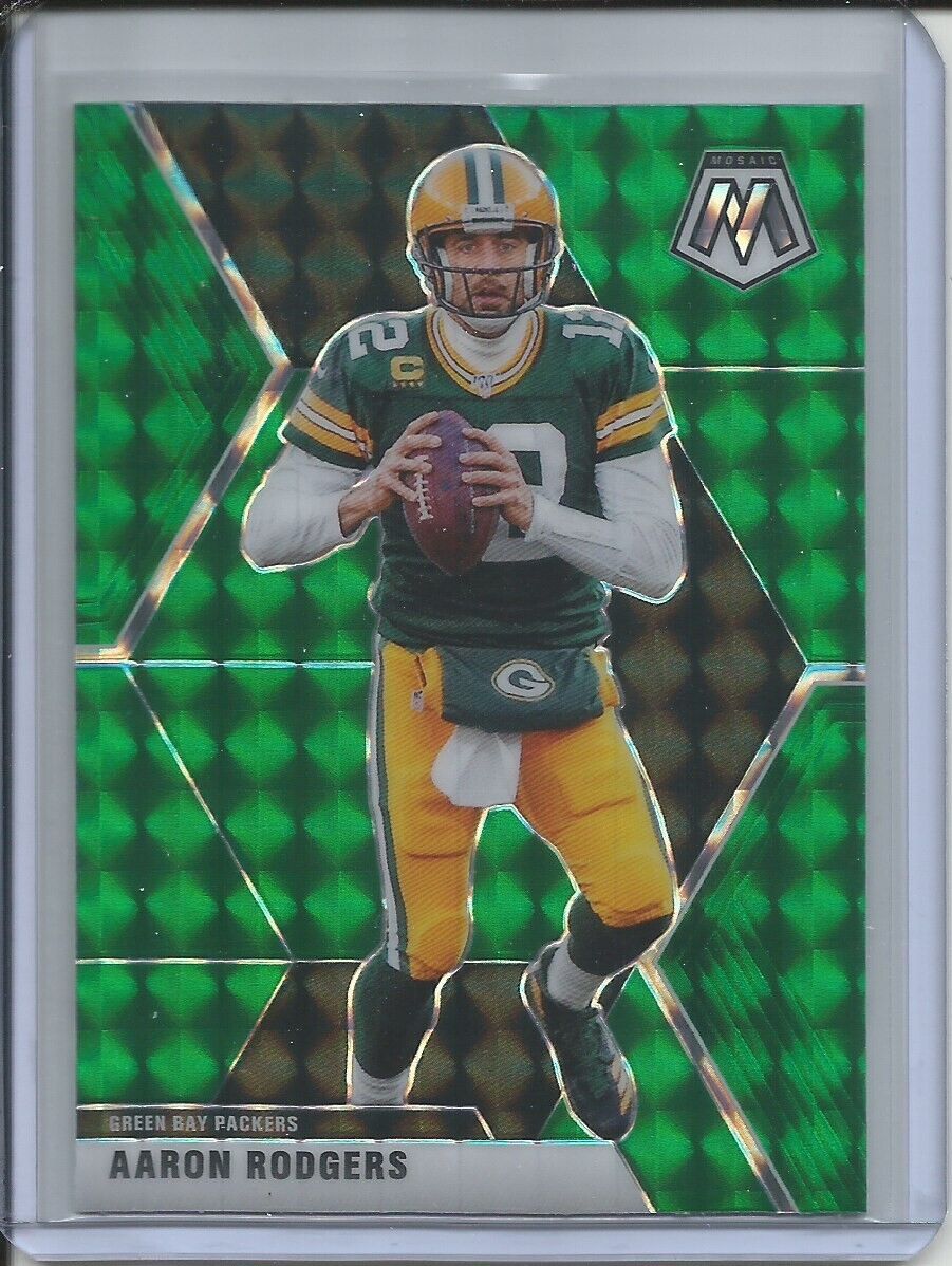 AARON RODGERS 2019-20 PANINI MOSAIC GREEN PRIZM PACKERS