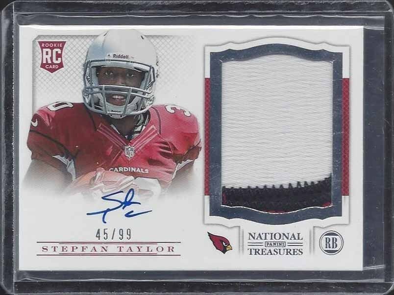 STEPFAN TAYLOR 2013 NATIONAL TREASURES RPA 3 COLOR ROOKIE PATCH AUTO RC #D 45/99