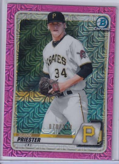 QUINN PRIESTER 2020 BOWMAN CHROME PROSPECT PINK MEGA BOX MOJO REFRACTOR #D /199