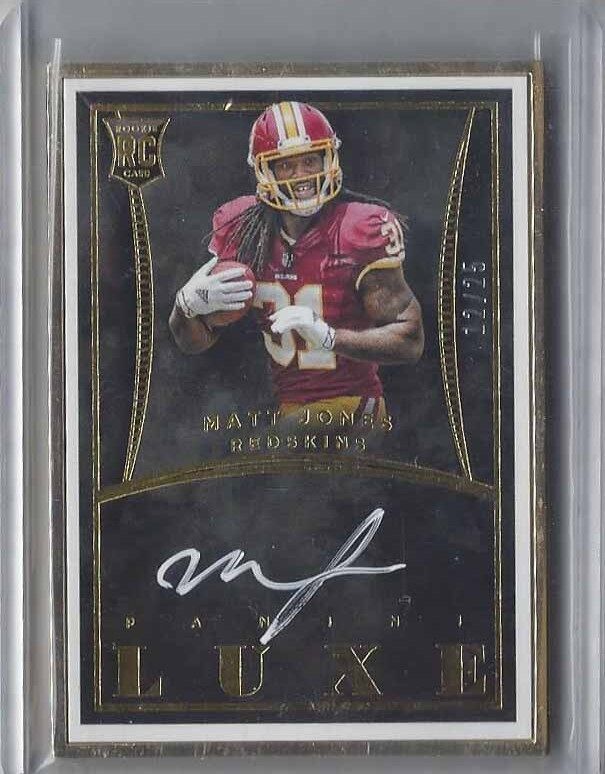 MATT JONES 2015 PANINI LUXE GOLD FRAME ON CARD ROOKIE AUTO RC #D 12/25