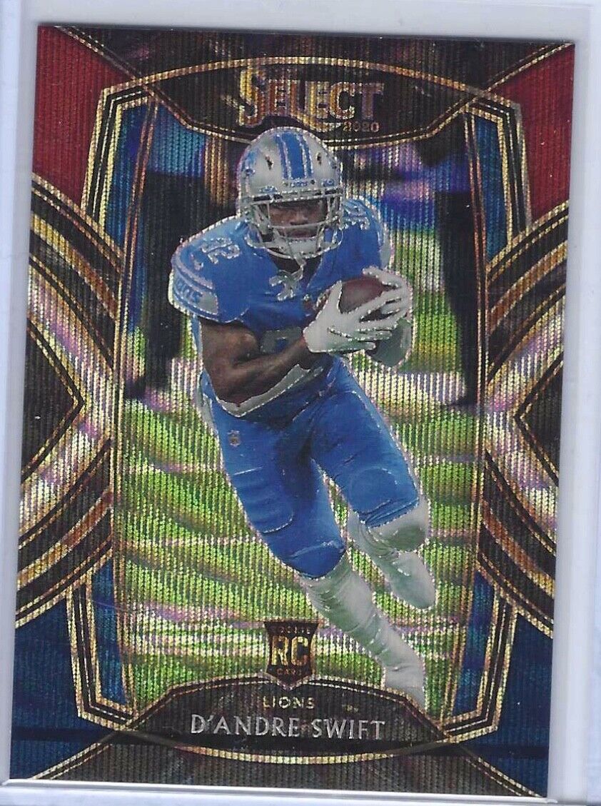 D'ANDRE SWIFT 2020 PANINI SELECT TRI COLOR PRIZM CLUB LEVEL RC #D /99