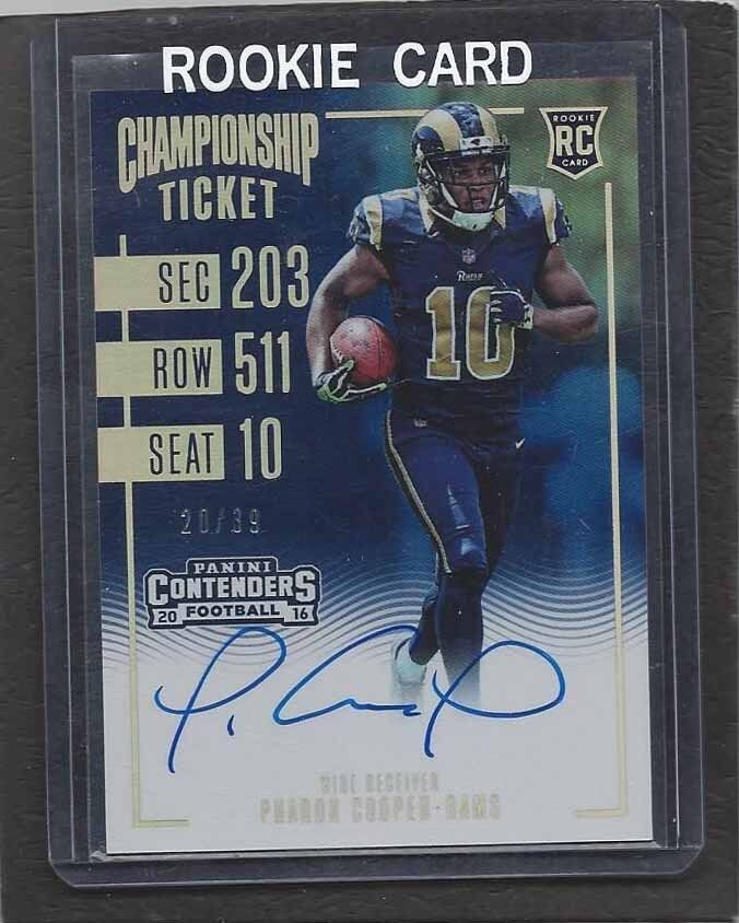 PHAROH COOPER 2016 PANINI CONTENDERS CHAMPIONSHIP TICKET ONCARD AUTO RC #D 20/39