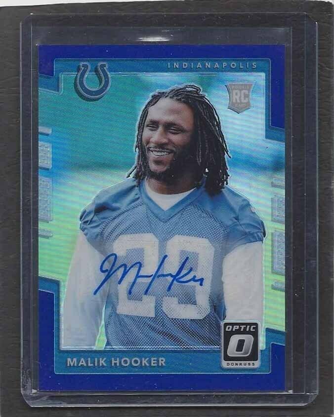 MALIK HOOKER 2017 DONRUSS OPTIC PURPLE HOLO ROOKIE AUTO RC #D 15/35