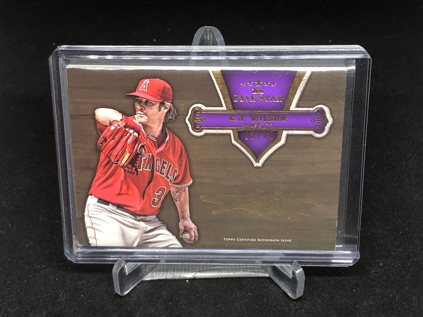 C.J. WILSON 2012 TOPPS FIVE STAR GOLD SIGNATURES ON CARD AUTO #D 3/10