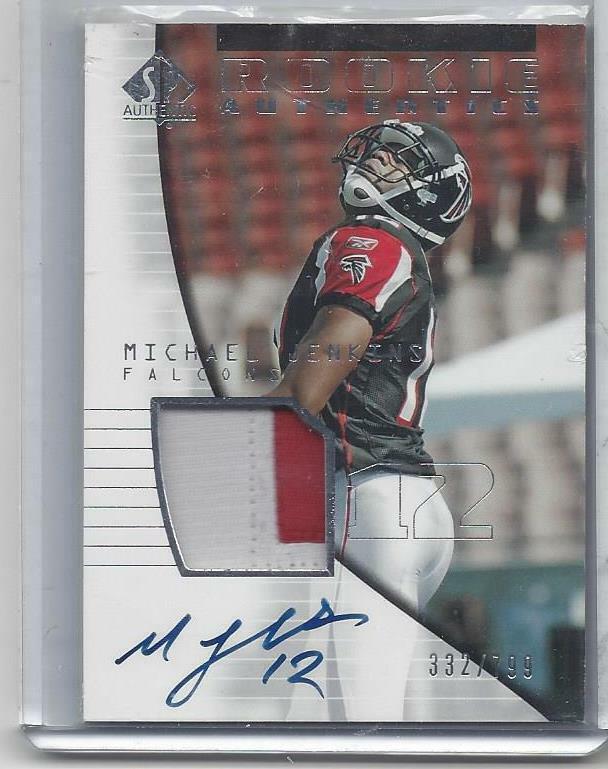 MICHAEL JENKINS 2004 SP AUTHENTIC RPA ROOKIE PATCH ON CARD AUTO RC #D 332/799