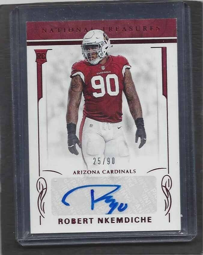 ROBERT NKEMDICHE 2016 NATIONAL TREASURES RED ROOKIE AUTO RC #D 25/90