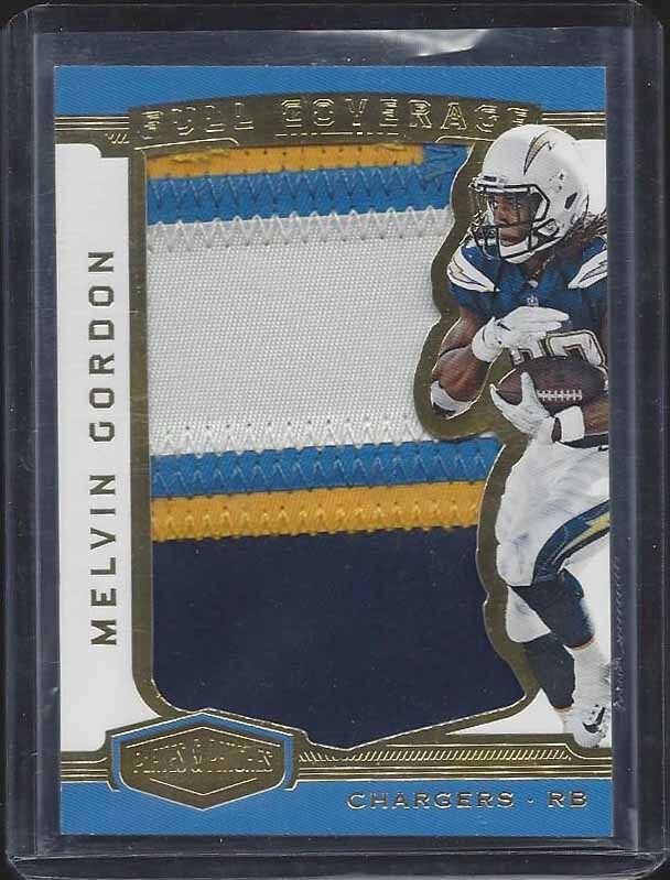 MELVIN GORDON 2018 PLATES & PATCHES FULL COVERAGE JUMBO 4 COLOR PATCH #D 59/85