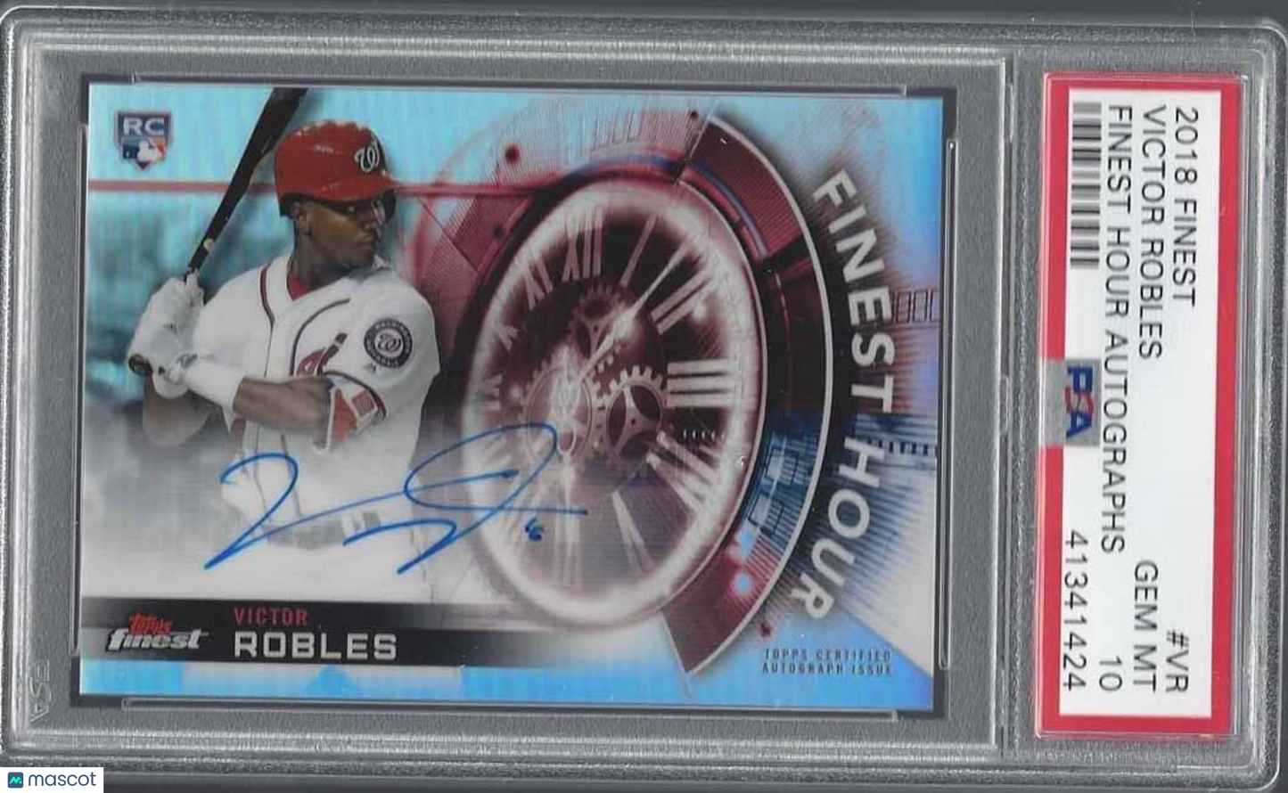 VICTOR ROBLES 2018 TOPPS FINEST HOUR AUTOGRAPHS ON CARD AUTO RC PSA 10 GEM MINT