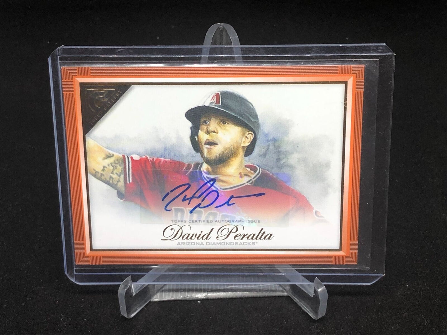 DAVID PERALTA 2019 TOPPS GALLERY ORANGE AUTO #D 14/25