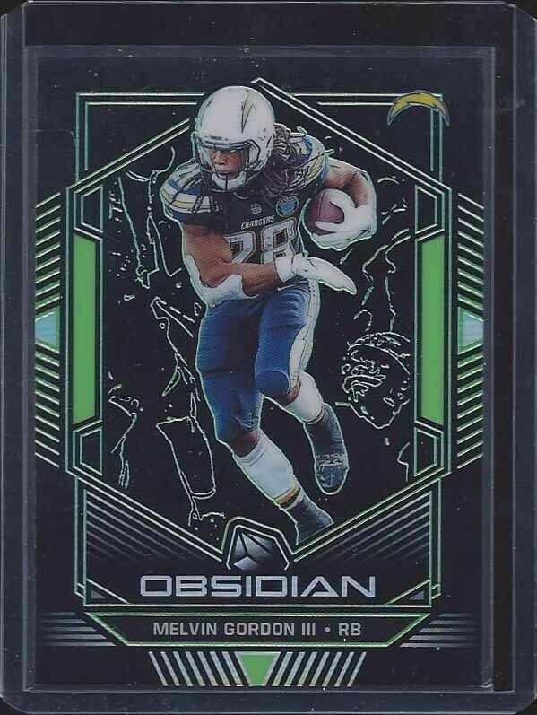 1/1 MELVIN GORDON 2019 OBSIDIAN ELECTRIC GREEN #D 25/25 HIS JERSEY NUMBER #25 !!