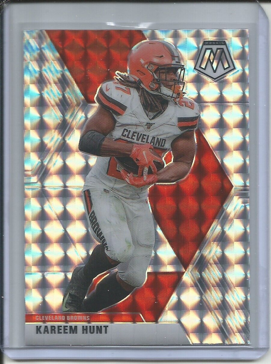 KAREEM HUNT 2019-20 PANINI MOSAIC SILVER MOSAIC PRIZM BROWNS