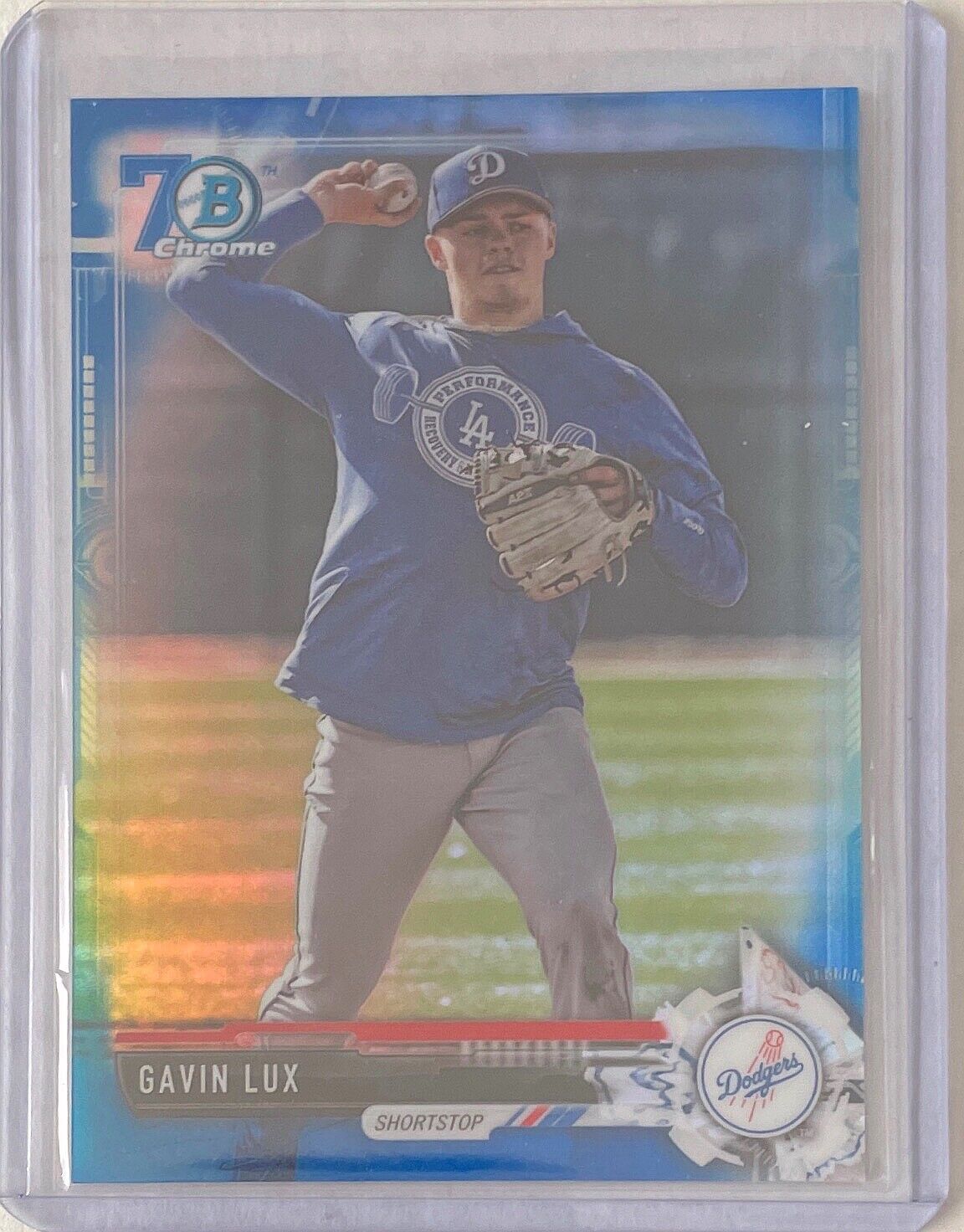 GAVIN LUX 2017 BOWMAN CHROME 70TH PROSPECT BLUE REFRACTOR #D 068/200