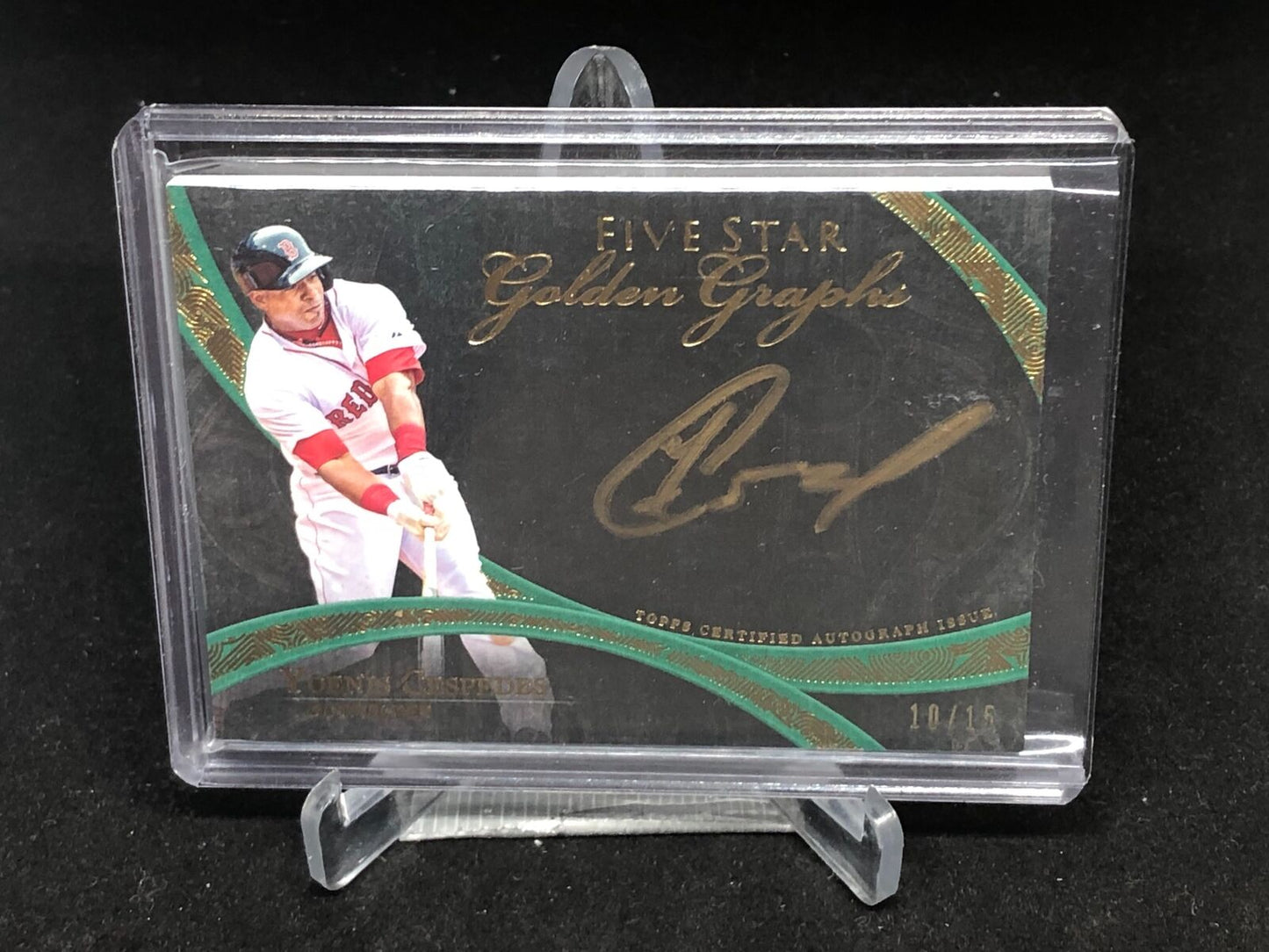 YOENIS CESPEDES 2014 TOPPS FIVE STAR GOLDEN GRAPHS ON CARD AUTO #D 10/15