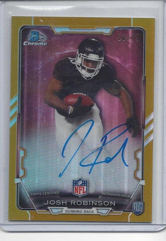 JOSH ROBINSON 2015 BOWMAN CHROME GOLD REFRACTOR COLTS ON CARD AUTO RC #D 56/75