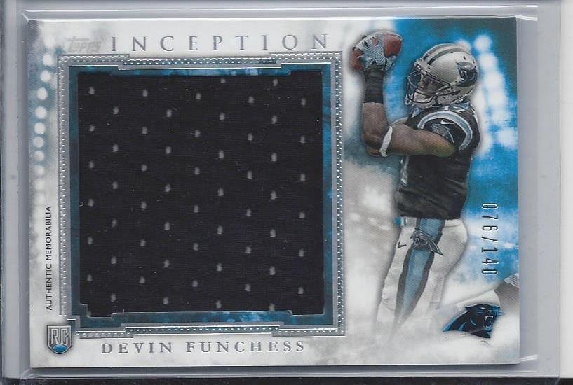 DEVIN FUNCHESS 2015 TOPPS INCEPTION JUMBO PANTHERS ROOKIE JERSEY RC #D 76/140