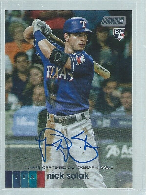 NICK SOLAK 2020 TOPPS STADIUM CLUB ON CARD AUTO ROOKIE RC