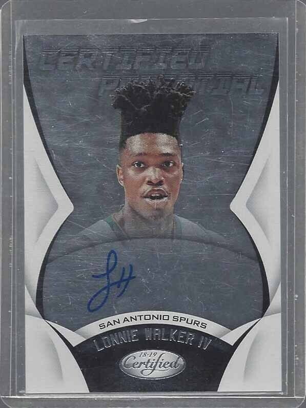 LONNIE WALKER IV 2018-19 CERTIFIED POTENTIAL ON CARD ROOKIE AUTO RC
