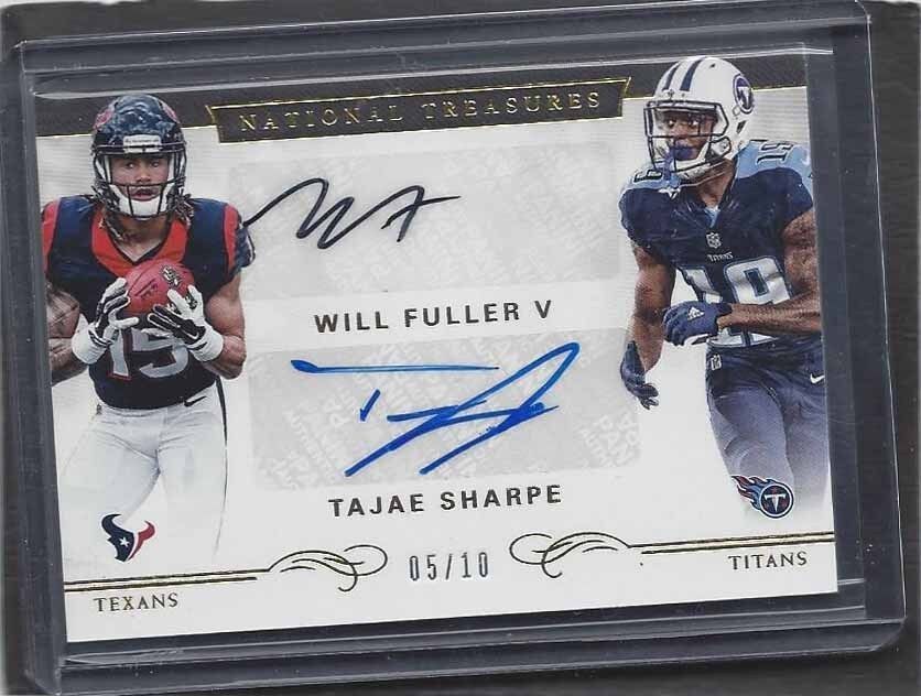 WILL FULLER TAJAE SHARPE 2016 NATIONAL TREASURES GOLD DUAL AUTO RC #D 5/10