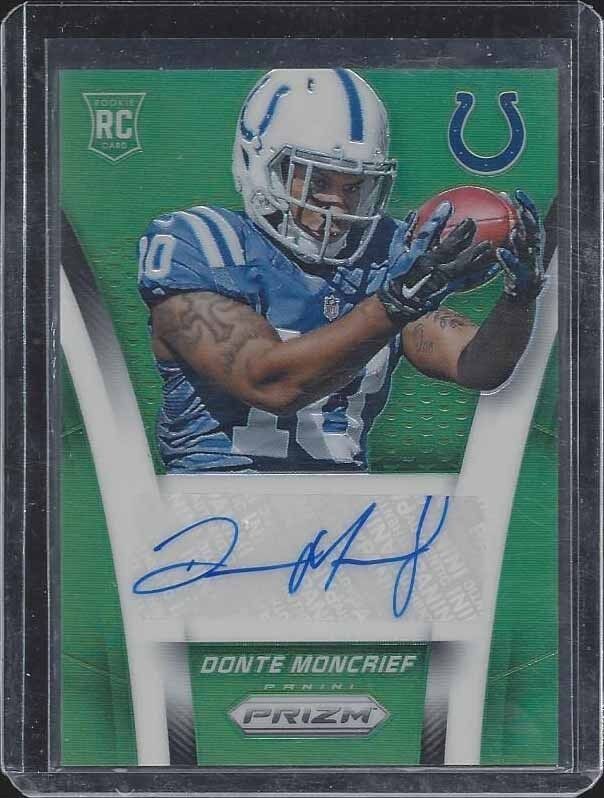 DONTE MONCRIEF 2014 PANINI PRIZM GREEN PRIZMS COLTS ROOKIE AUTO RC #D /60