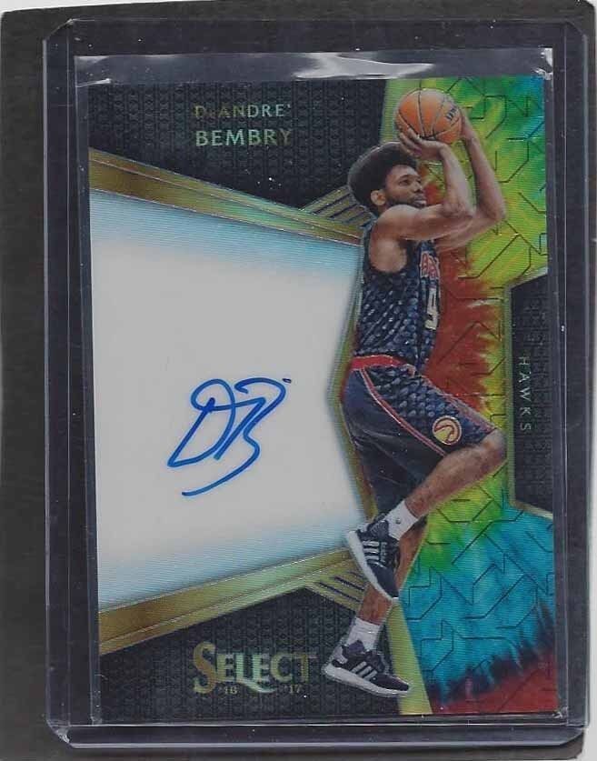 DEANDRE BEMBRY 2016-17 SELECT TIE DYE PRIZM ON CARD ROOKIE AUTO RC #D 12/25