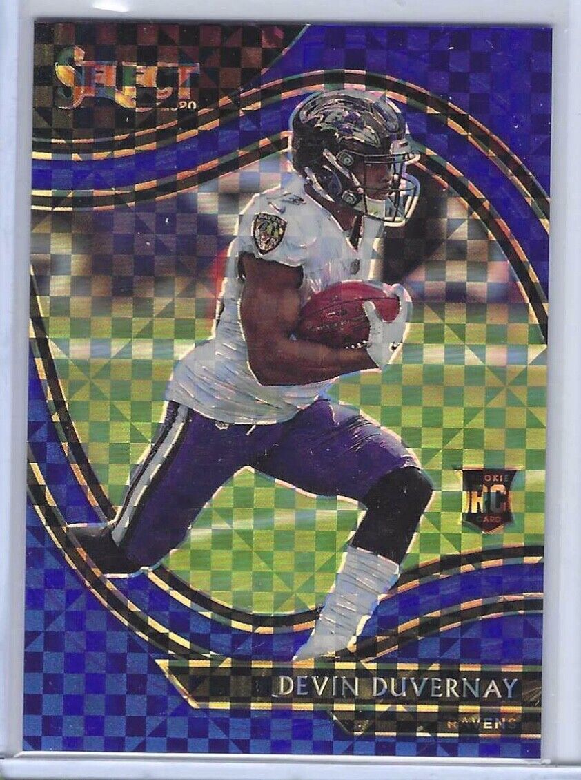 DEVIN DUVERNAY 2020 PANINI SELECT BLUE CHECKERBOARD PRIZM FIELD LEVEL RC #D /49