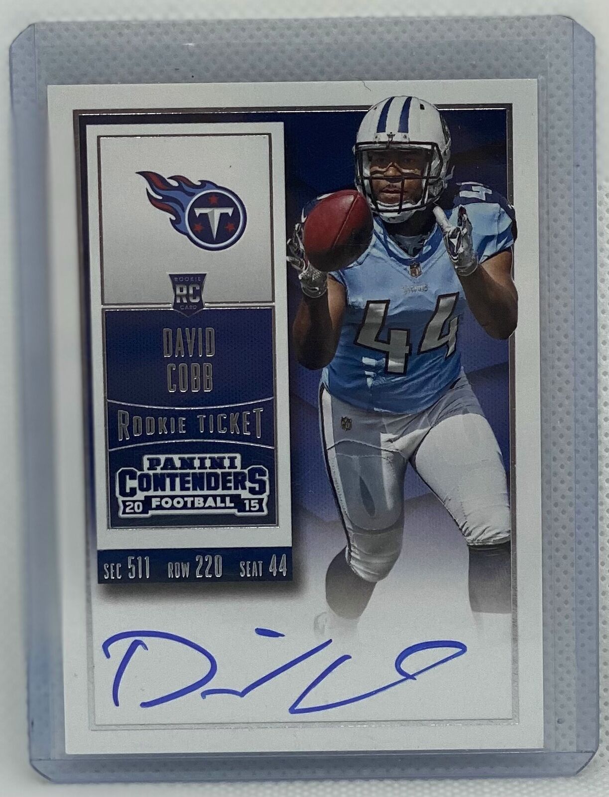 DAVID COBB 2015 CONTENDERS ROOKIE TICKET SP VARIATION ON CARD AUTO RC #208