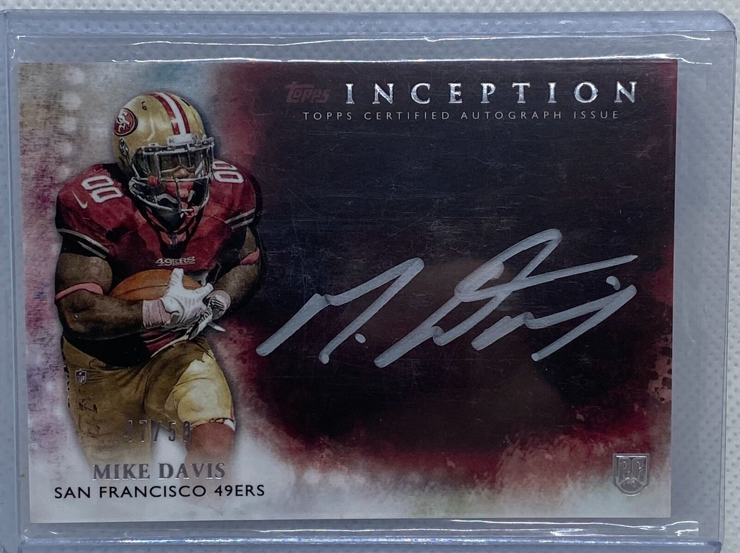 MIKE DAVIS 2015 TOPPS INCEPTION SILVER SIGNINGS ON CARD AUTO RC #D 47/50