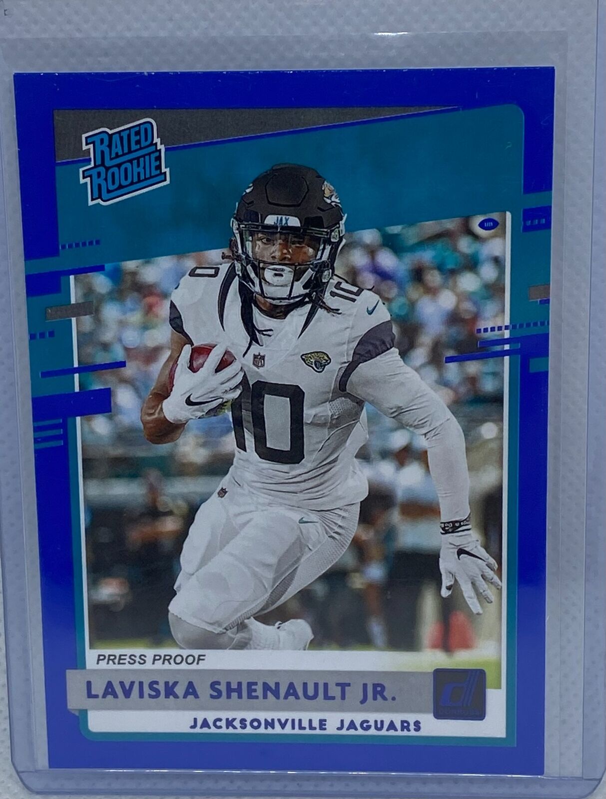 LAVISKA SHENAULT JR. 2020 PANINI DONRUSS RATED ROOKIE PRESS PROOF BLUE RC #318