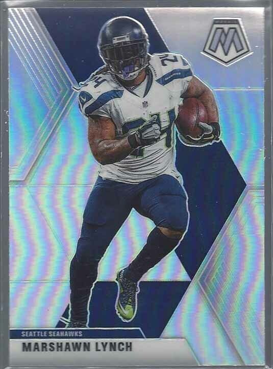 MARSHAWN LYNCH 2020 PANINI MOSAIC SILVER PRIZM SP #185