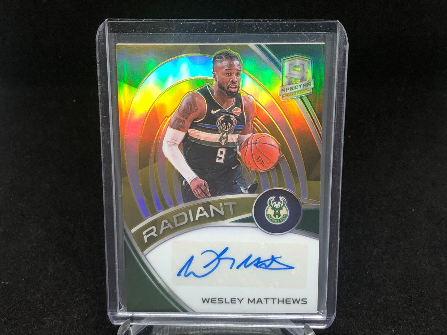 WESLEY MATTHEWS 2019-20 PANINI SPECTRA GOLD PRIZM RADIANT AUTO #D 5/10