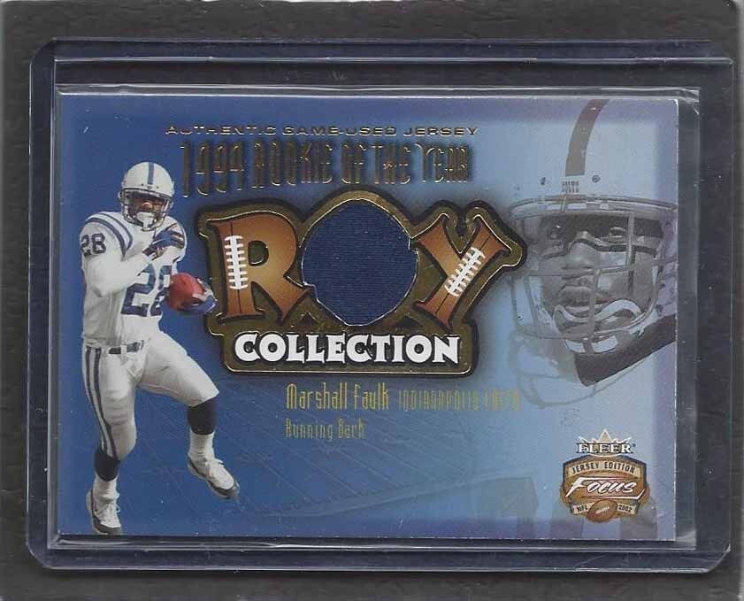 MARSHALL FAULK 2002 FLEER FOCUS ROY COLLECTION 1994 ROOKIE OF THE YEAR PATCH
