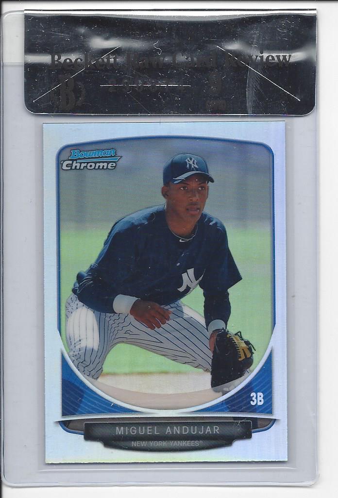 MIGUEL ANDUJAR 2013 BOWMAN CHROME 1ST YANKEES REFRACTOR PROSPECT BGS 9 MINT