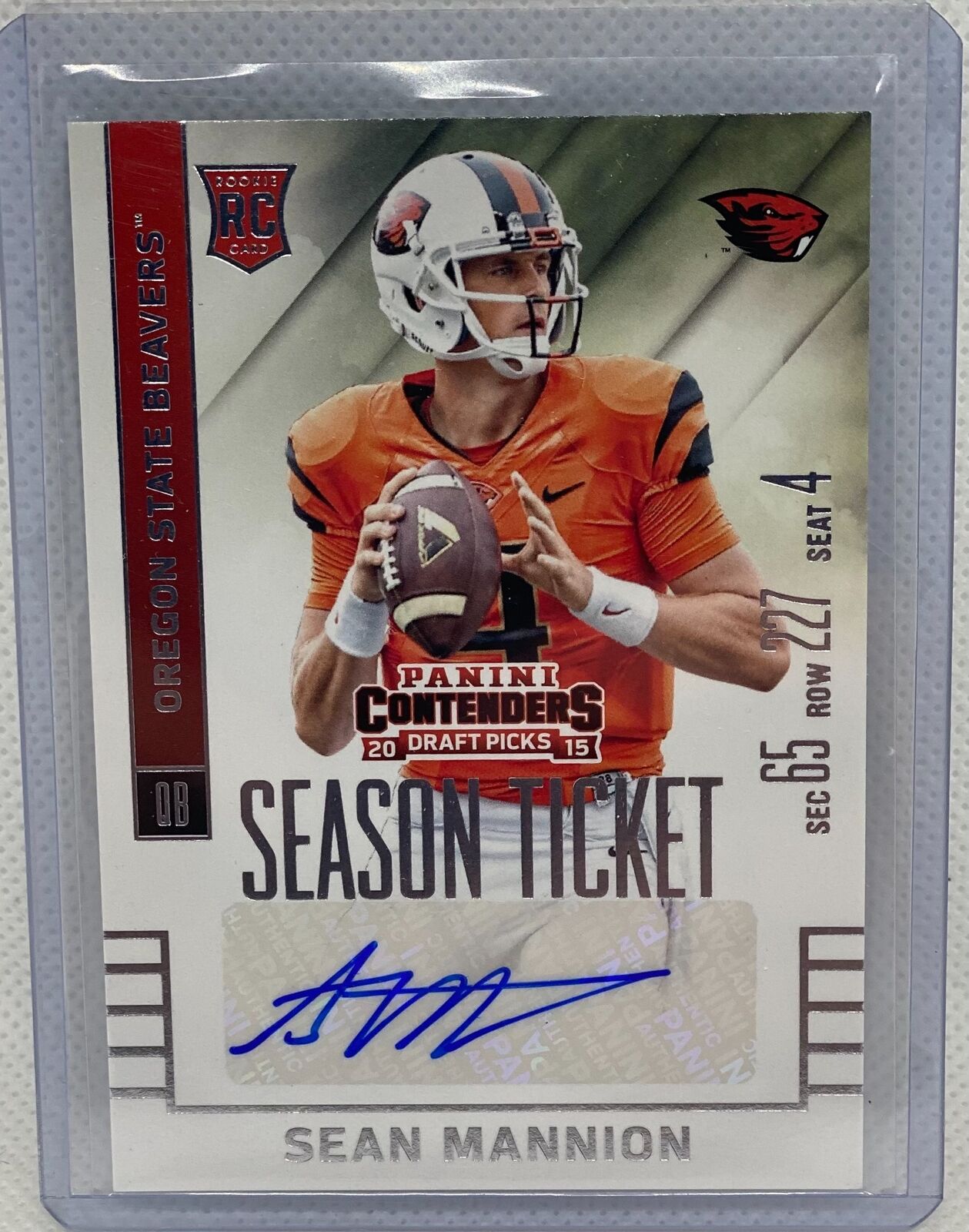 SEAN MANNION 2015 PANINI CONTENDERS DRAFT PICKS SEASON TICKET AUTO RC #120
