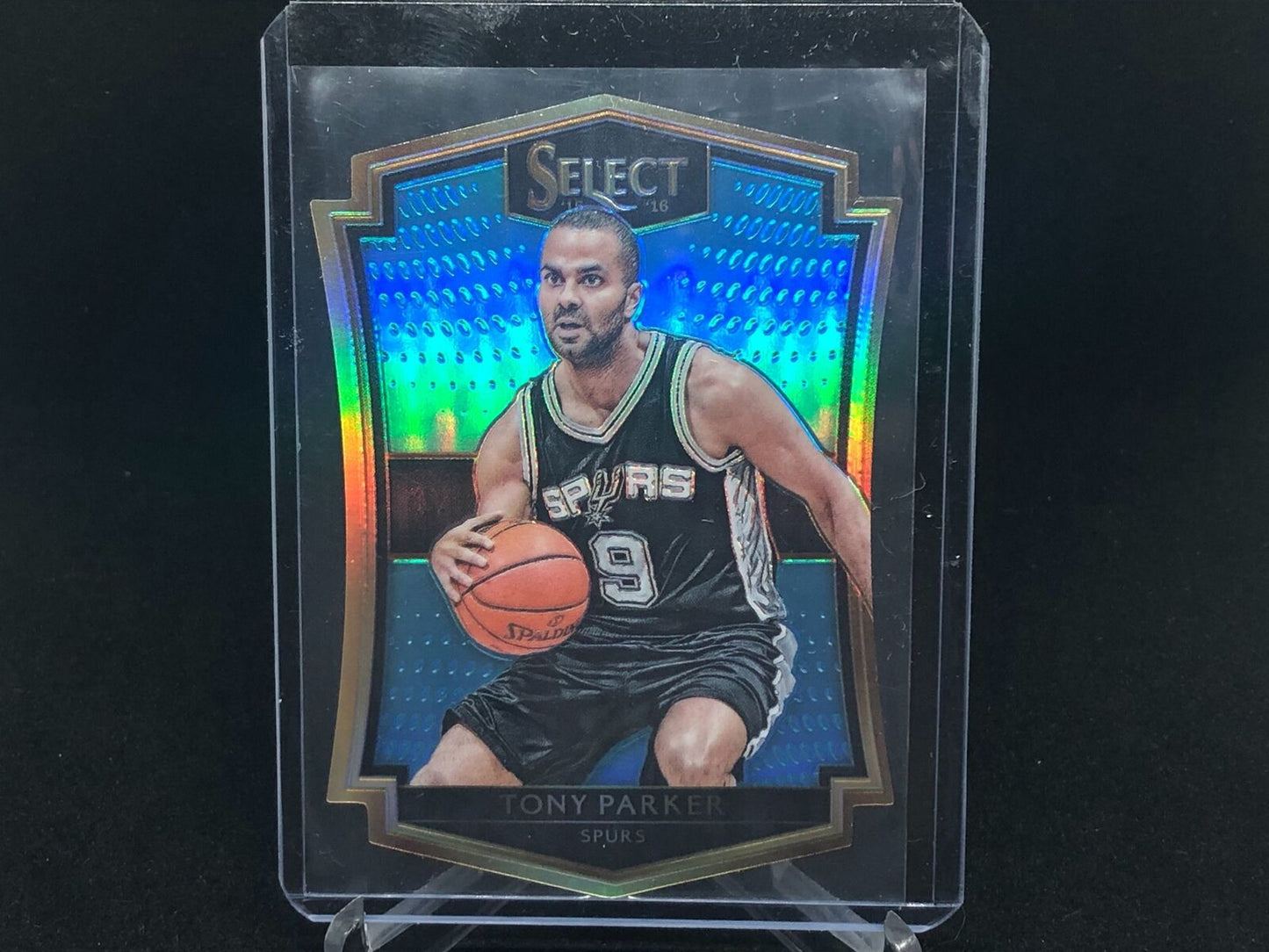 TONY PARKER 2015-16 PANINI SELECT LIGHT BLUE PRIZM DIE CUT #D 21/199