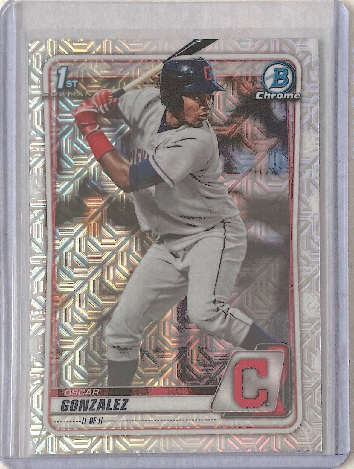 OSCAR GONZALEZ 2020 BOWMAN CHROME 1ST PROSPECT MEGA BOX MOJO REFRACTOR #BCP-109