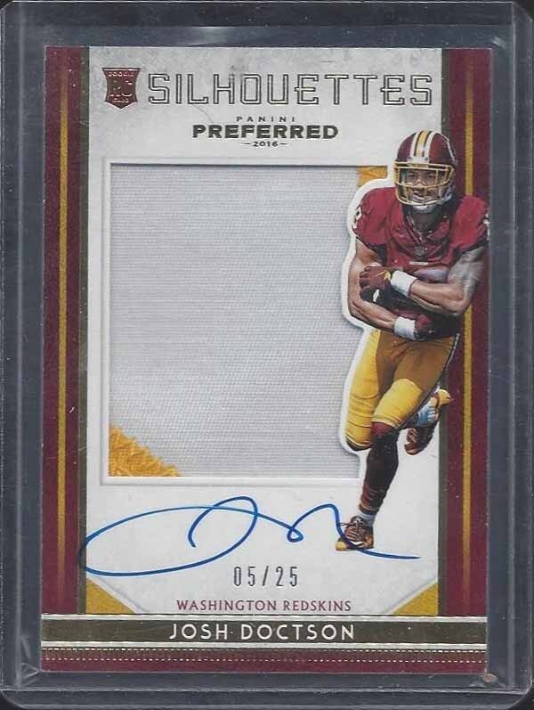 JOSH DOCTSON 2016 PREFERRED CROWN ROYALE SILHOUETTE GOLD PATCH AUTO RC #D 5/25