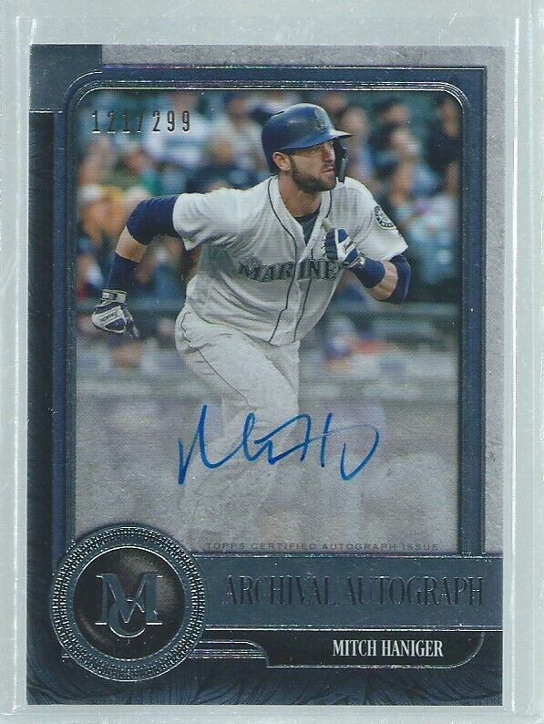 MITCH HANIGER 2019 TOPPS MUSEUM COLLECTION ARCHIVAL ON CARD AUTO #D 121/299