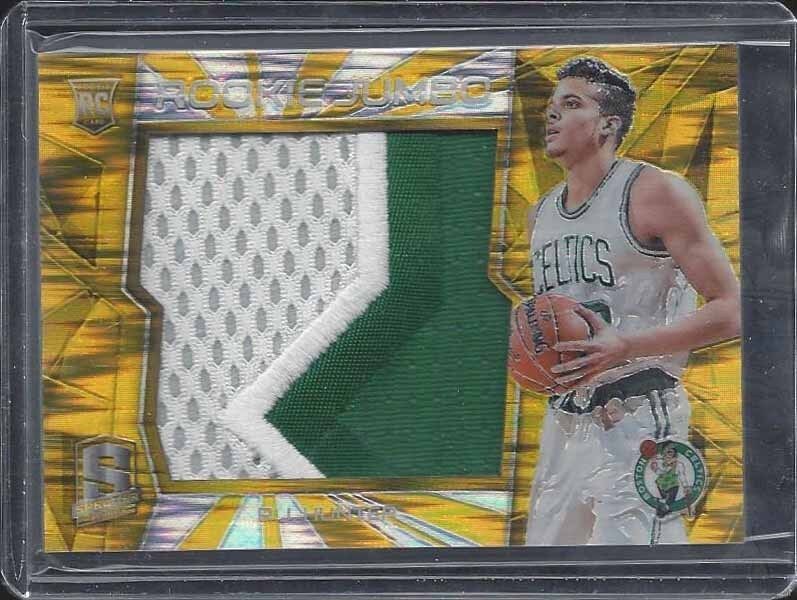 R.J. HUNTER 2015-16 SPECTRA NEON GOLD JUMBO 2 COLOR ROOKIE PATCH RC #D 3/10