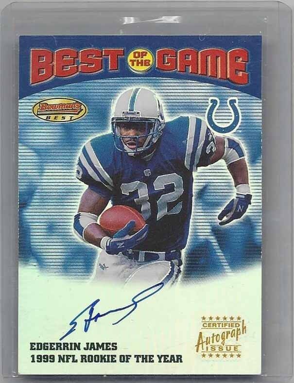 EDGERRIN JAMES 2000 BOWMAN'S BEST OF THE GAME ON CARD RARE COLTS AUTO #1