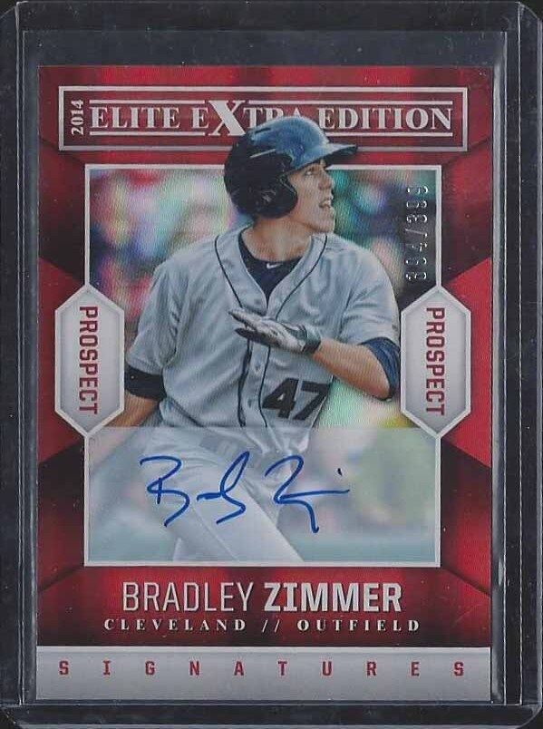 BRADLEY ZIMMER 2014 ELITE EXTRA EDITION INDIANS PROSPECT ON CARD AUTO #D /399