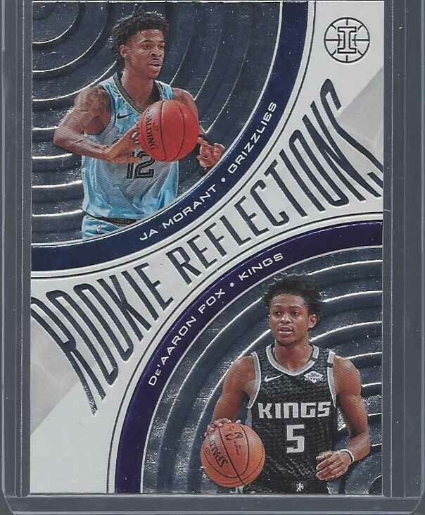 JA MORANT DE'AARON FOX 2019-20 PANINI ILLUSIONS ROOKIE REFLECTIONS RC #19