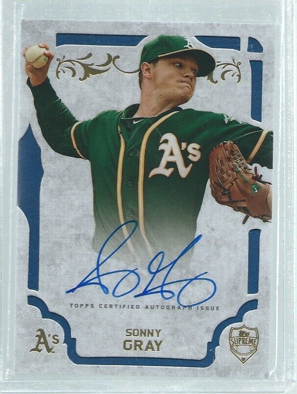SONNY GRAY 2015 TOPPS SUPREME ON CARD AUTO