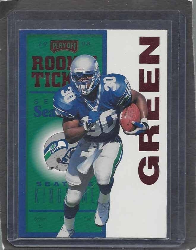 AHMAN GREEN 1998 PLAYOFF CONTENDERS RED ROOKIE TICKET SEATTLE SEAHAWKS RC #97