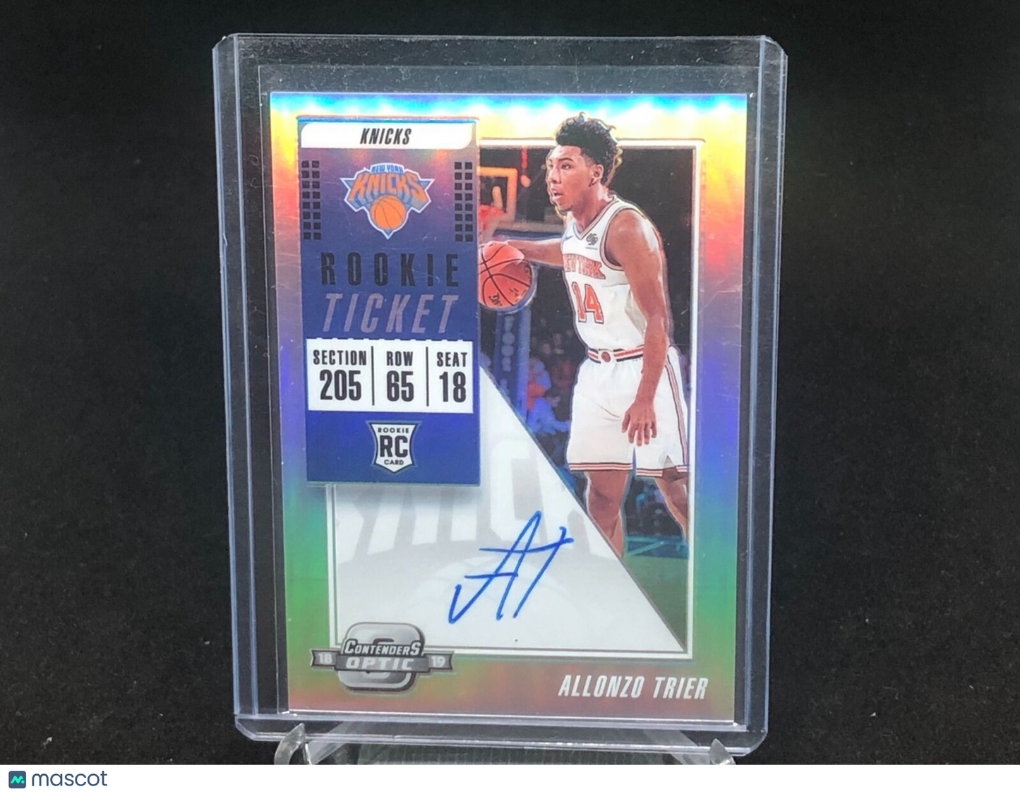 ALLONZO TRIER 2018-19 PANINI OPTIC CONTENDERS HOLO ON CARD AUTO RC # 119