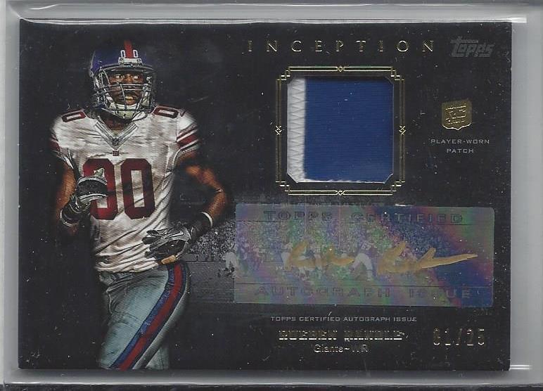 RUEBEN RANDLE 2012 TOPPS INCEPTION GOLD RPA GOLD INK 2 CLR PATCH AUTO RC #D 1/25